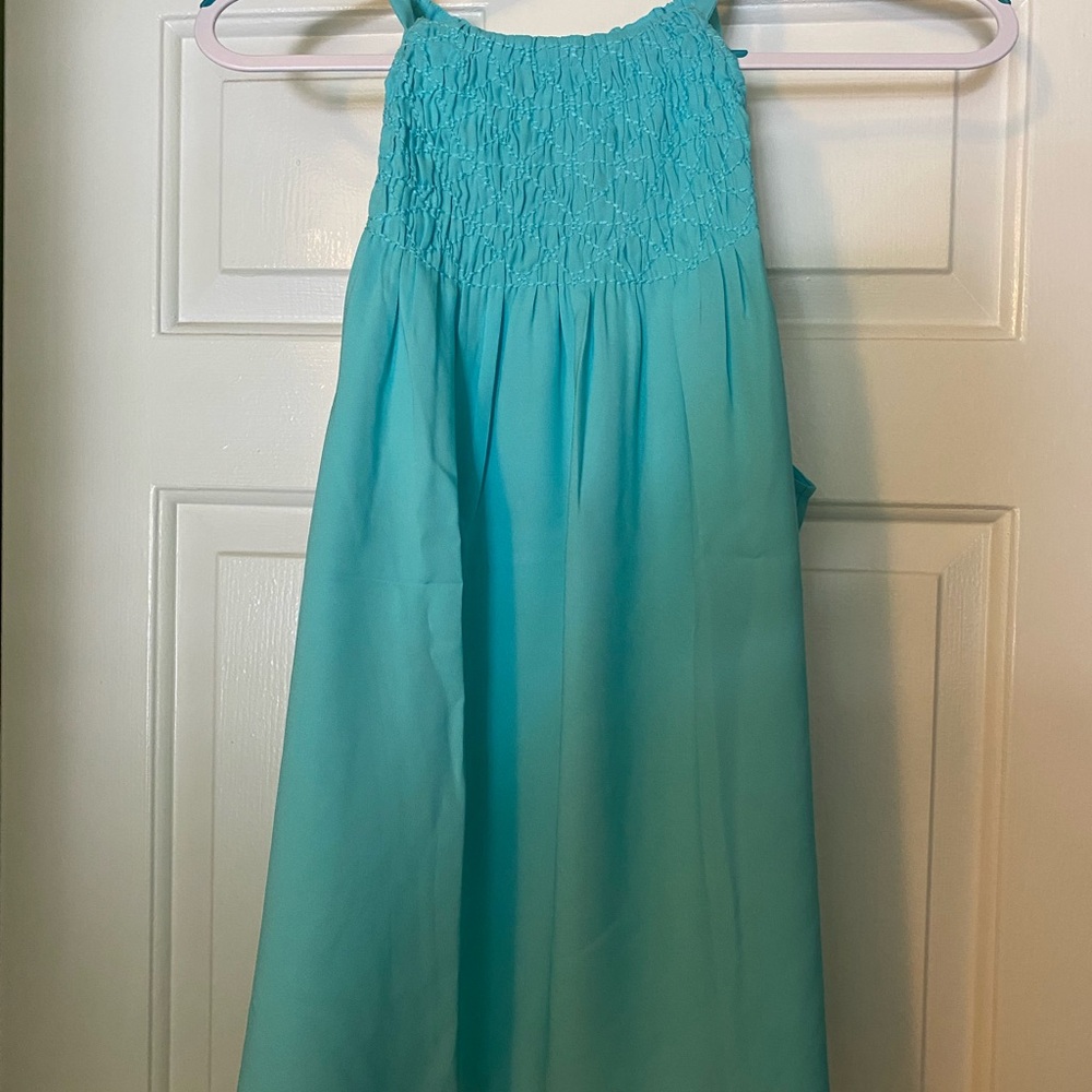 Turquoise Sleeveless Halter Top